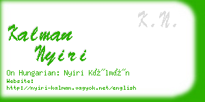 kalman nyiri business card